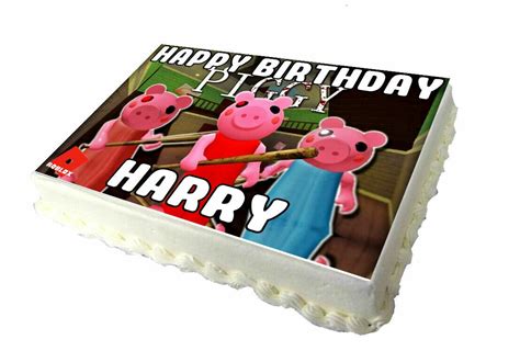 Piggy Roblox A4 Birthday Cake Topper Met Elke Naam Etsy