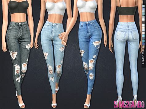 198 Ripped Skinny Jeans The Sims 4 Catalog
