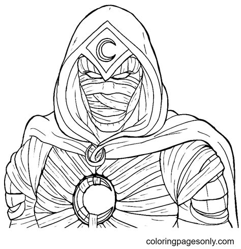 26 Free Printable Moon Knight Coloring Pages