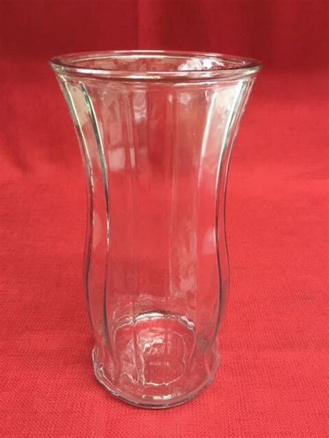 Vintage Brody Co Clear Ribbed Heavy Glass Flower Vase EBay