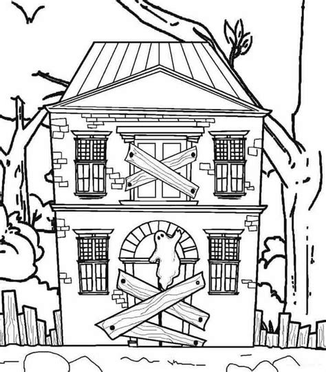The ghastly gueset house an instant pdf download of a halloween themed artwork of a haunted house. Printable Haunted House Coloring Pages | House colouring ...