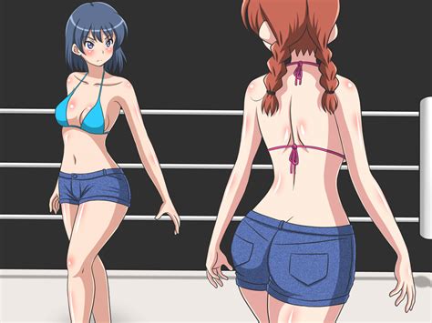 Anime Feet Wrestling Pink Vs Blue