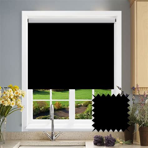 Pvc Blackout Roller Blind Black Plain Just Blinds Roller Blinds