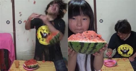 Japanese Father And Daughter Explodes Watermelon With About 800 Rubber Bands Goes Viral