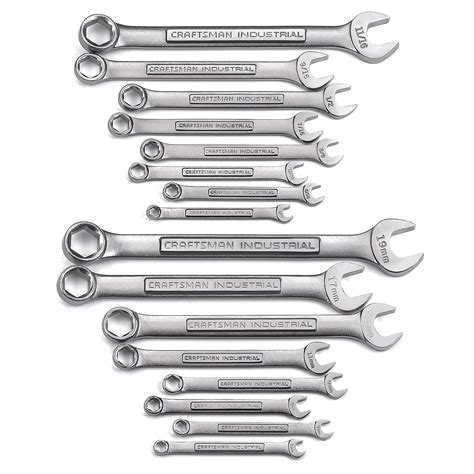 Craftsman 16 Piece 6 Point Combination Wrench Set Inchmetric
