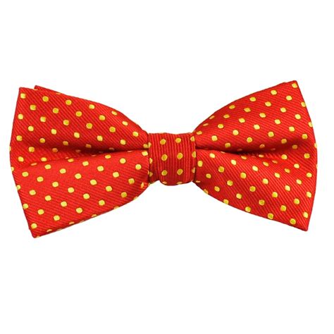 Red And Yellow Polka Dot Mens Bow Tie From Ties Planet Uk