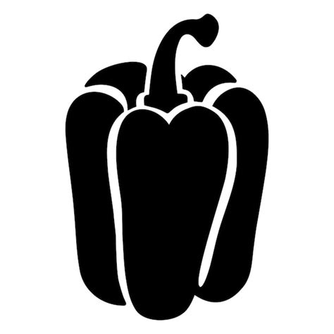 Premium Vector Bell Pepper Silhouette Icon Isolated Vector Illustration