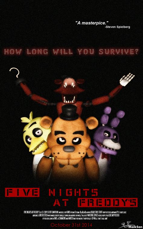 Fnaf Movie Poster Without Distracting Stuff By Maiksan On Deviantart