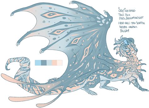 Sea Silkwing Sold By Linsaangs On DeviantArt Wings Of Fire Dragons Wings Of Fire Dragon Wings