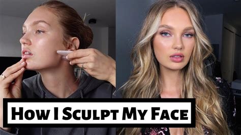 How I Sculpt My Face Natural Face Lift Routine Romee Strijd Youtube