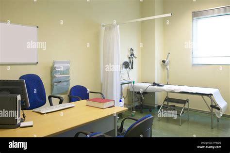 Hospital Doctor Room With Equipment And Desk Horizontal Stock Photo