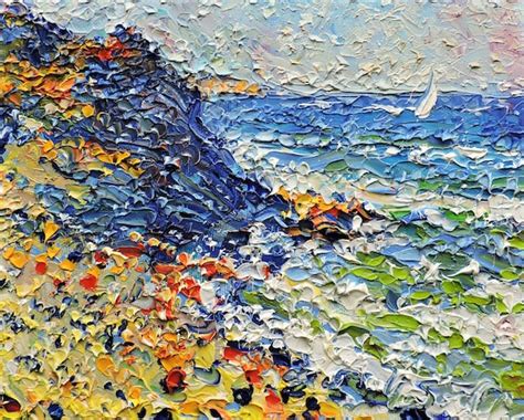 Seascape Impressionist Art Original Oil Painting By Etsy