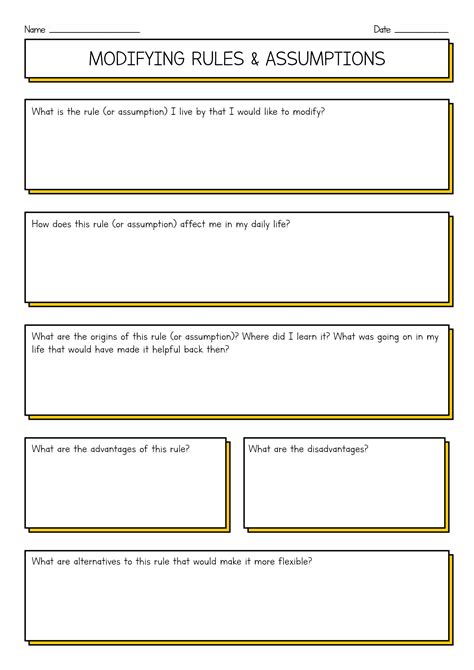 Cognitive Thought Distortions Worksheet