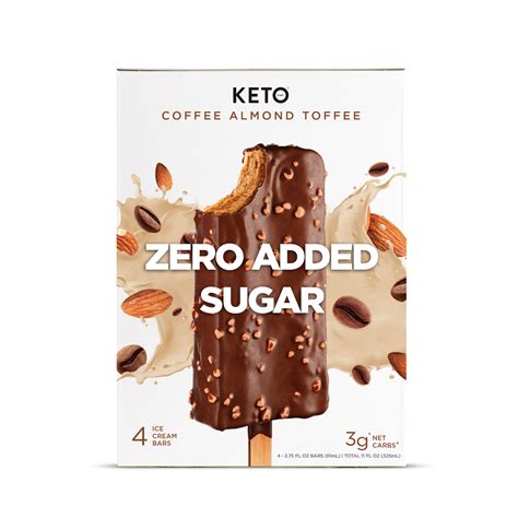 Zero Added Sugar Ice Cream Bars Coffee Almond Toffee