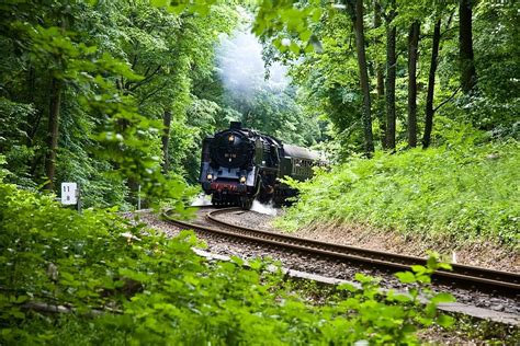 Hd Wallpaper Photo Of Steam Locomotive Train Near Trees Toward Railway