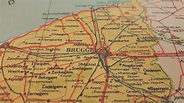 1941 Vintage Map of West Flanders Province of Belgium