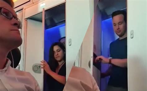 Couple Try To Subtly Leave The Restroom After Joining The Mile High Club
