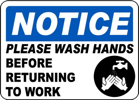 Notice Please Wash Your Hands Sign D5683 By