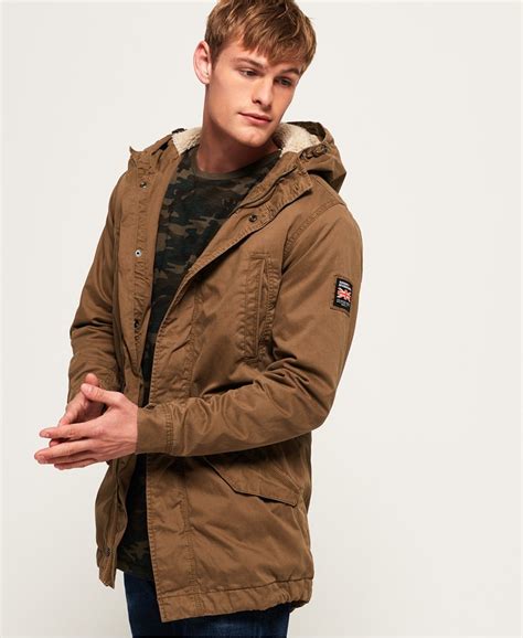 Mens Military Parka Jacket In Rusty Gold Superdry Uk