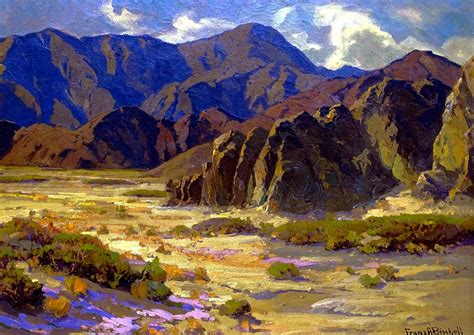 Desert Mountains Coachella Valley Painting Franz Bischoff Oil Paintings
