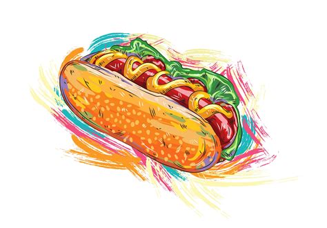 Take a look at my latest vector artwork that i had done for the last few months, it's not easy to make this many draw, but when you in love with something. hot dog vector illustration - Designious
