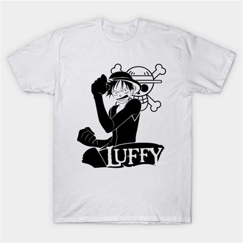 Mens Anime Style One Piece Luffy Print Black Tee T Shirt