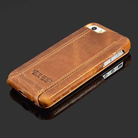 Pierre Cardin Brown Genuine Leather Case For Apple Iphone Se55s 66s