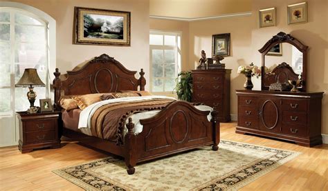 Velda Ii Brown Cherry Queen Panel Bed From Furniture Of America