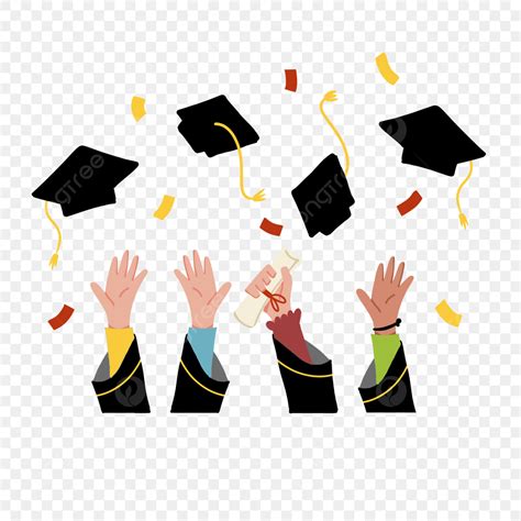 Graduation Caps Clip Art In The Air