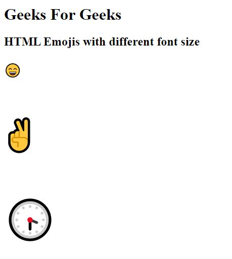 Html Emojis Geeksforgeeks