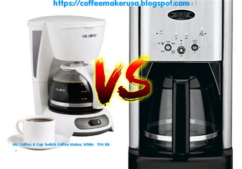 Mr Coffee 4 Cup Switch Coffee Maker White Tf4 Rb Vs Cuisinart Dcc