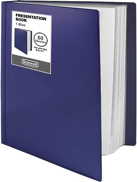 Dunwell Binder With Plastic Sleeves 60 Pocket 1 Pack Blue