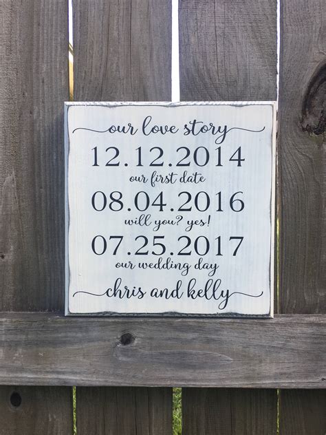 wedding date sign personalized wedding gift important date etsy