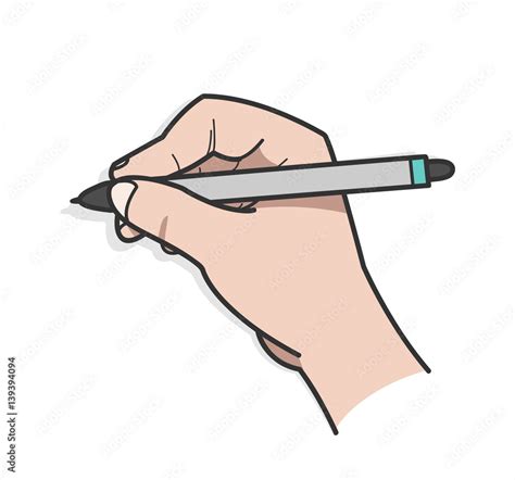 Hand Holding A Digital Pen A Hand Drawing Vector Illustration Of Art