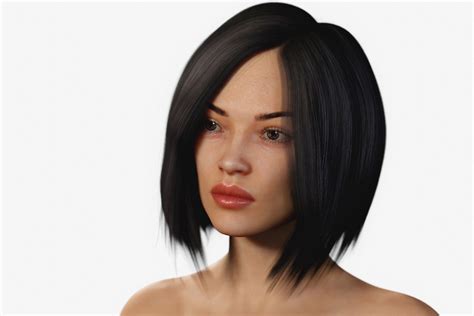 3d Model Naked Asian Woman Rigged Vr Ar Low Poly Cgtrader