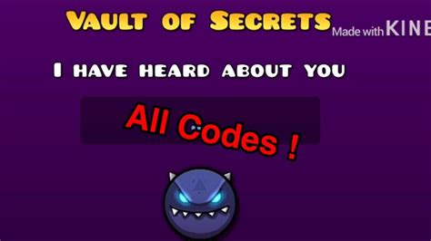 Geometry Dash Vault Of Secrets Codes - The Vault Of Secrets : ALL CODES !!! - Geometry Dash - YouTube