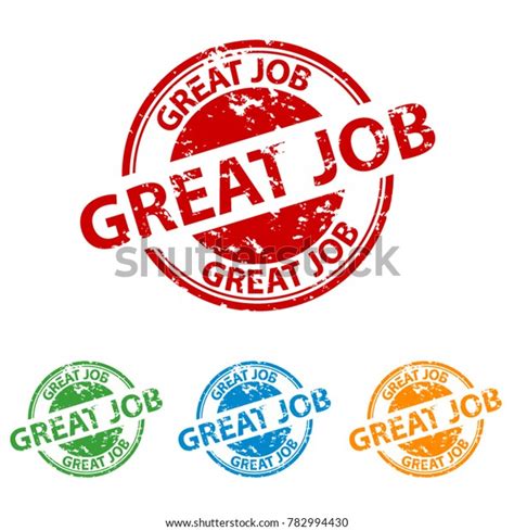 Rubber Stamp Seal Great Job Colorful Stock Vector Royalty Free 782994430