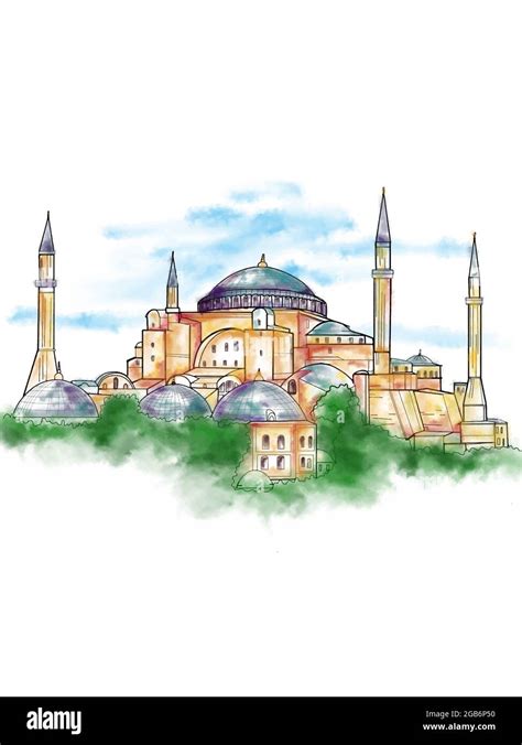 The Hagia Sophia Ayasofya Museum In Turkey Illustration And Text