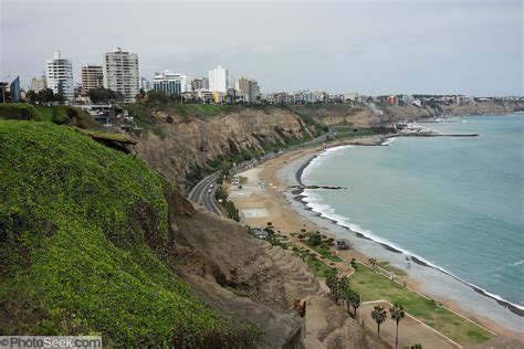 Miraflores District Beach And Cliffs In Lima Peru South America