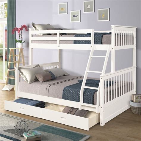 Harriet Bee Mclaurin Twin Over Full 2 Drawer Standard Bunk Bed By