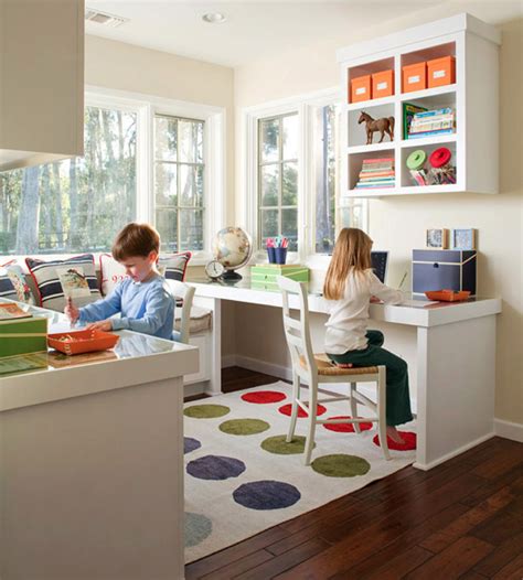 Kids work on computers in open spaces, not in their rooms. Nice Kid's Study Room | Decorating ideas | Pinterest