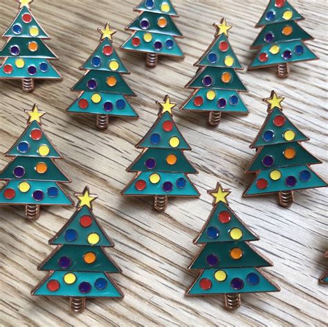 Christmas Tree Enamel Pin By Chameleon And Co