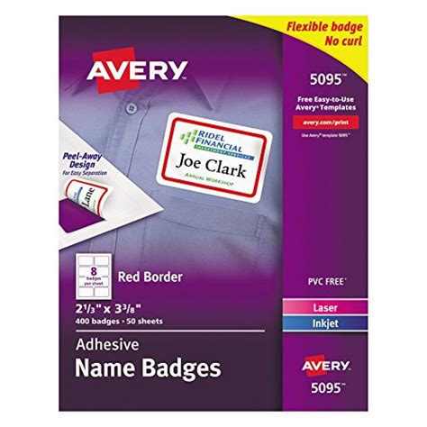 Avery Laserinkjet Self Adhesive Name Badges Ave5095 Relidon