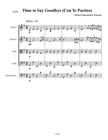 Time To Say Goodbye Music Sheet Download