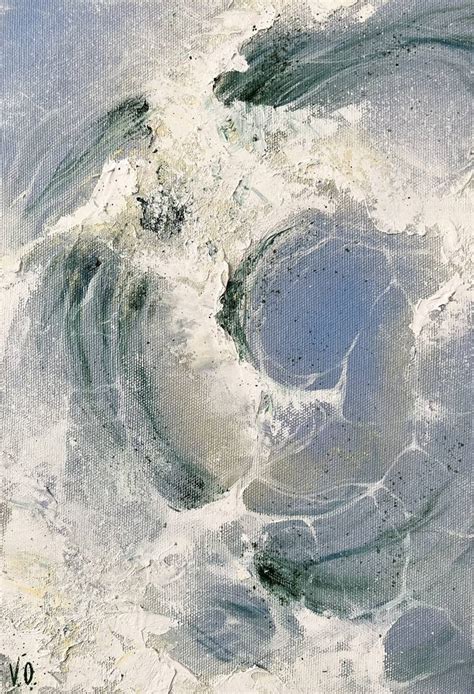 Azure Foamy Stream Sea Blue Water Painting Painting By Valeria Ocean
