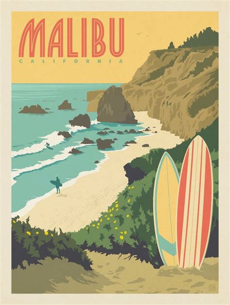 Anderson Design Group American Travel Malibu Ca Surf Art