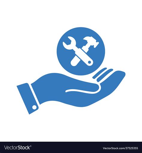 Maintenance Repair Service Tools Icon Blue Color Vector Image