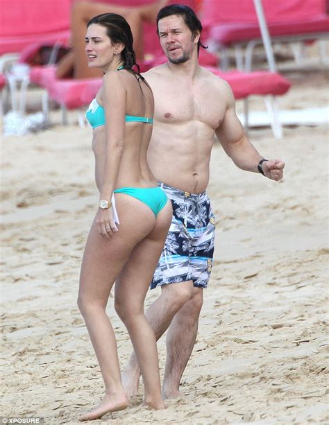 Mark Wahlberg Shows Off His Six Pack With Bikini Clad Wife Rhea In Barbados Daily Mail Online