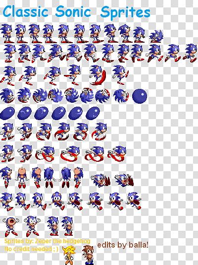 Classic Sonic Sprites Edited Sonic The Hedgehog Illustration