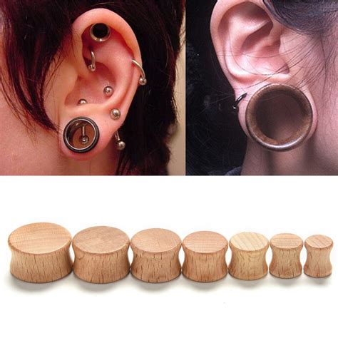 1pc Flesh Tunnels Ear Plugs Big Gauge Piercing Ear Expanders Black Brown Beige 8 0mm Pircing